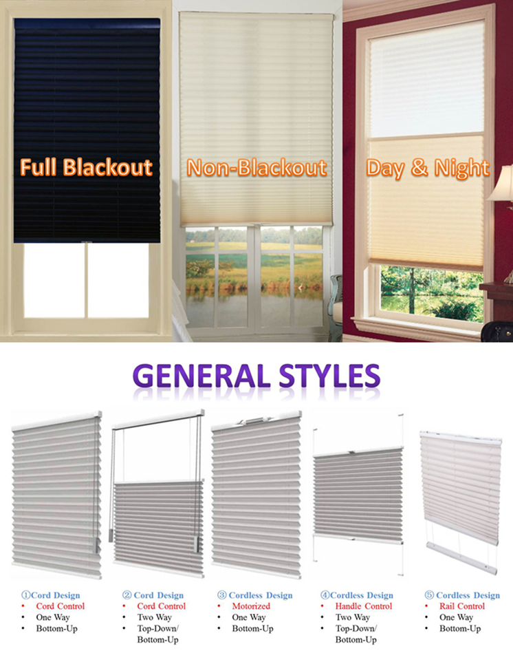 Bottom Down Pleated Shades