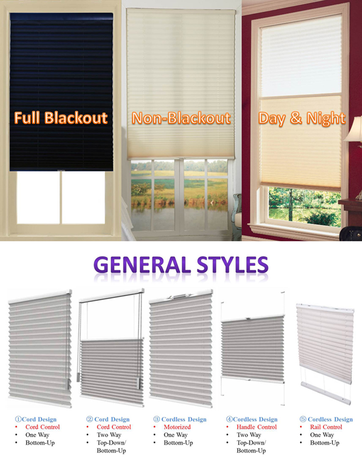 Wall Install Pleated Window shades